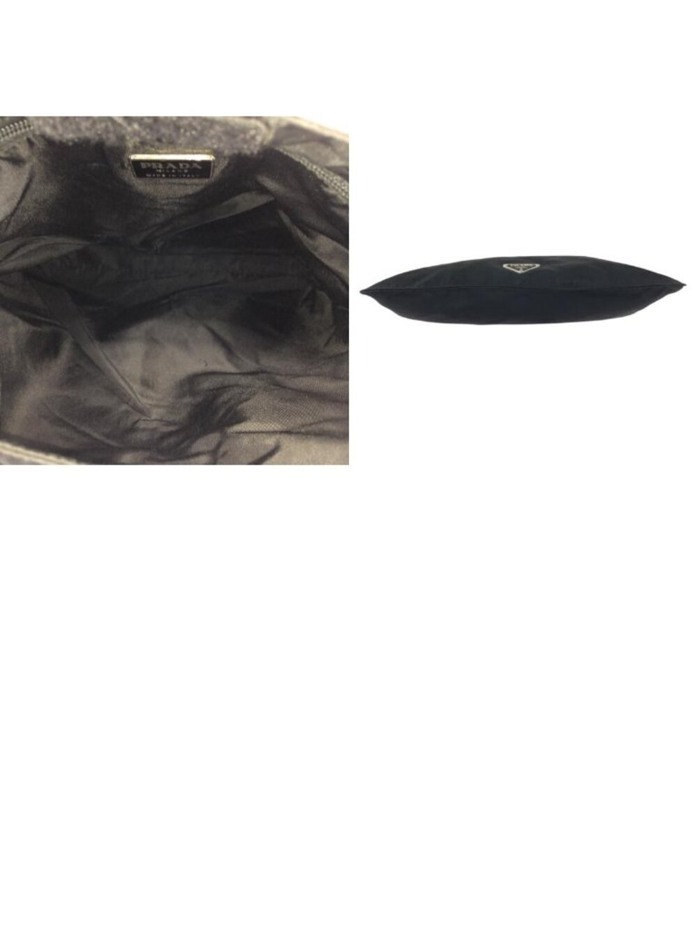 Prada Tessuto Black Silver Nylon Shoulder Bag - Picture 9 of 9